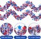 Red, White & Blue Star Metallic Tinsel Garland 4th of July Decorations